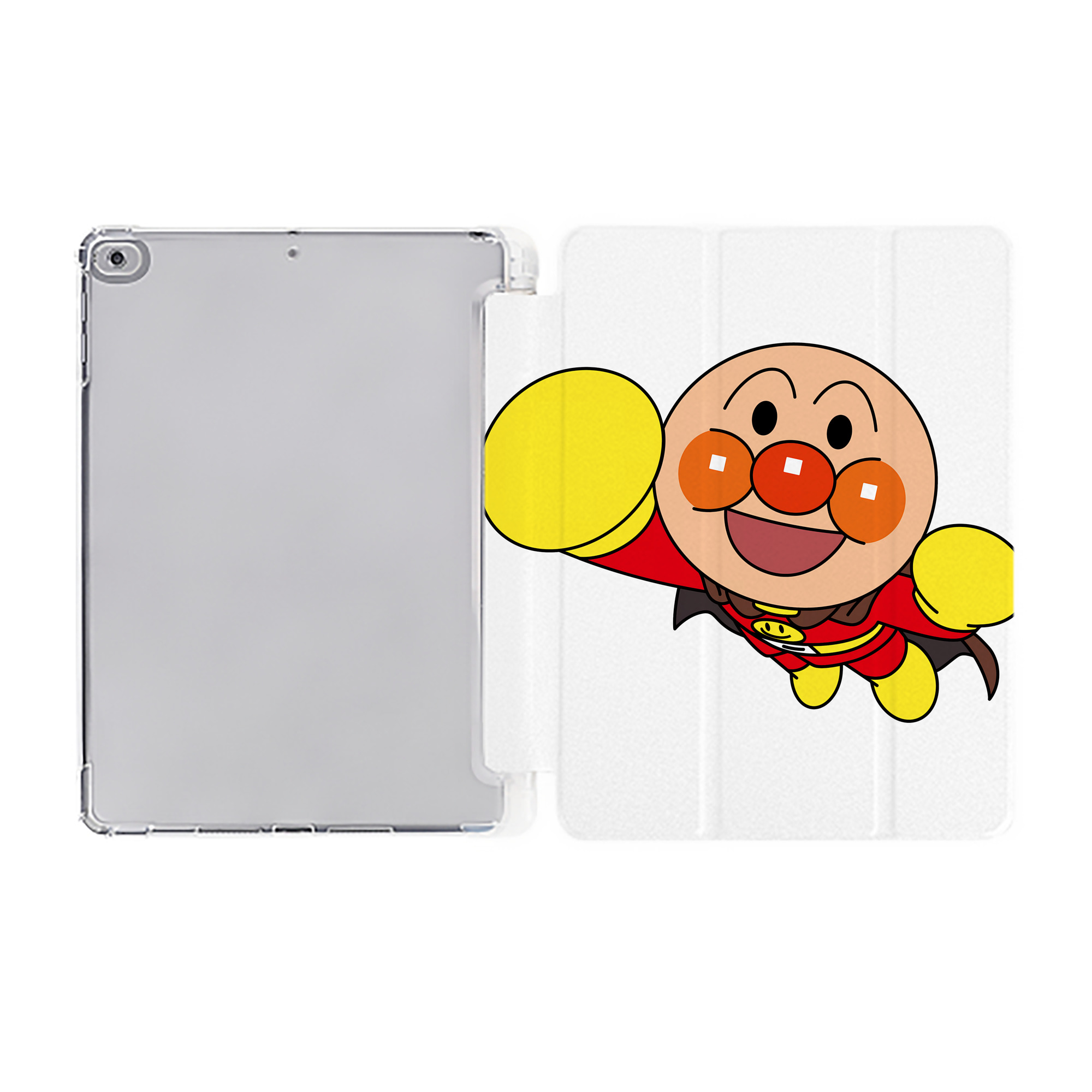 （画像用） アンパンマン Anpanman IPad ケース ペン収納付き 三つ折りスタンド PUレザー×シリコン 対応機種9.5/10.5/10.9インチ